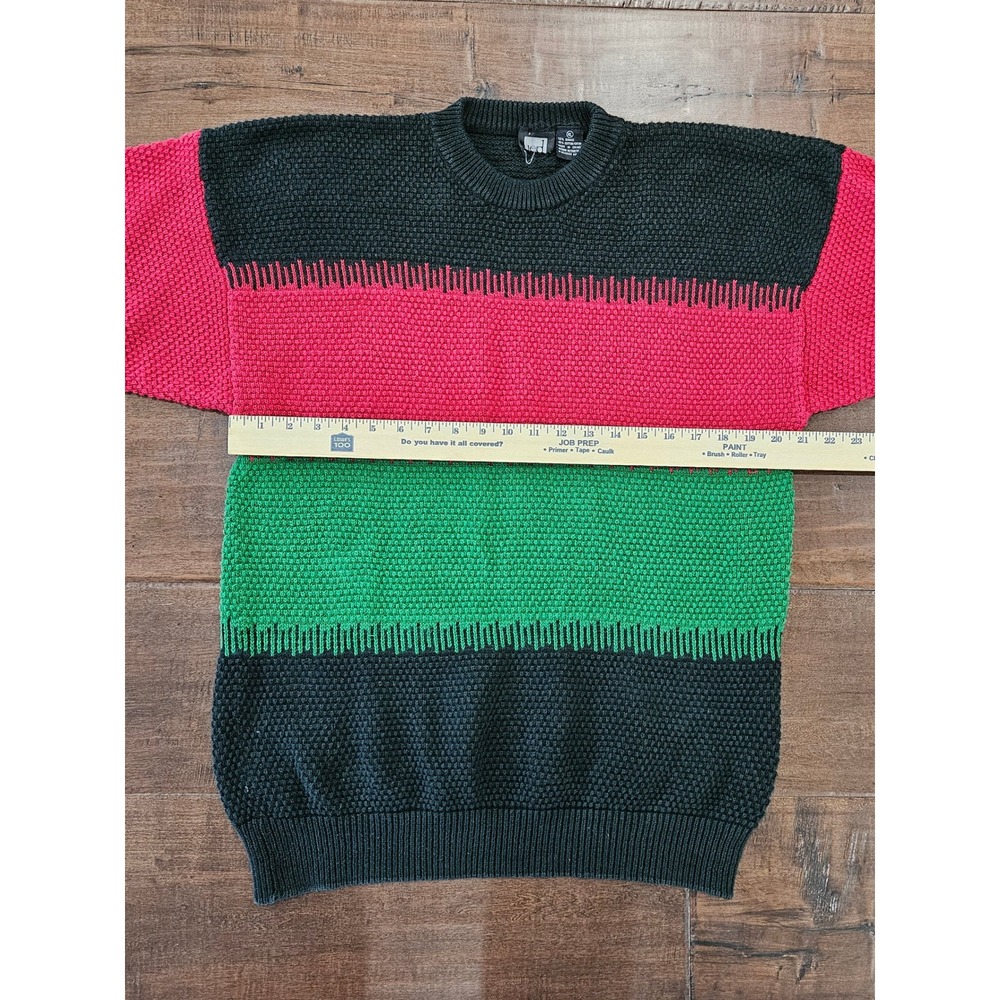 VTG Coogi-style Cosby Sweater Men's XL Colorblock Popcorn Knit Cotton - Picture 5 of 9